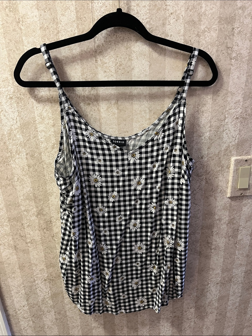 torrid Black & White Gingham Daisy Tank Top